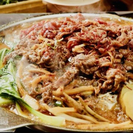 서리가 내린 와규만을 사용한 호화로운 극도의 플루코기와 한국 포장마차 요리 30품 뷔페 5,000엔