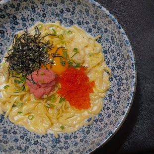 たらこととびこの和風カルボナーラ