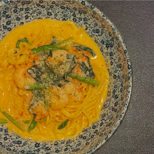 海老とほうれん草のアメリケーヌクリーム