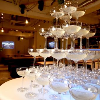 [Course with champagne tower] Surprise at champagne tower! 10 dishes & all-you-can-drink for 3 hours on weekdays → 5,000 yen