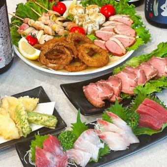【お気軽宴会コース4,400円】湘南地魚刺盛付き！料理５品＆ビール付き飲み放題