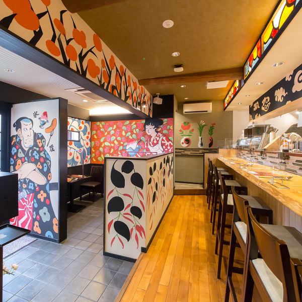 ≪Very close to Kawaramachi Station in Kyoto≫All the wall paintings are hand-painted works of art ☆ Not only the food, but the interior is so impressive that you'll want to take pictures ★ Various atmospheres, such as retro and Japanese modern, depending on the seat will change drastically ◎