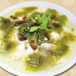 魚と高菜漬けの野山椒入りスープ