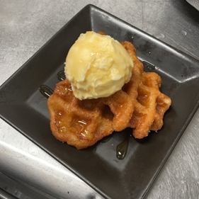 fried waffle ice cream
