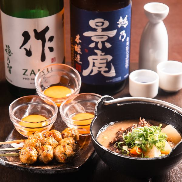 6-hour stewed beef tendon & yakitori! Both made with domestically produced meat ◎ Our specialty 10-second liver & 10-second heart!