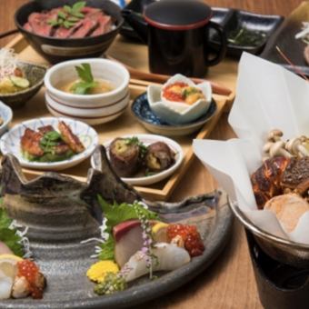 忘年会特別コース★サーロインステーキと伊勢海老の肉まぶしコース9000円【飲み放題別】