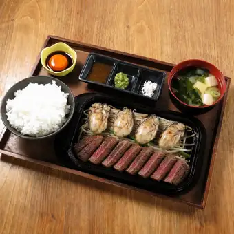 ハラミ牡蠣定食