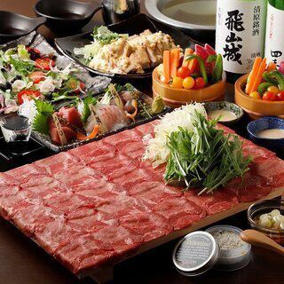 [Ou-u Enjoyment Course] 8 dishes including thickly sliced charcoal-grilled beef tongue and tongue shabu-shabu, 3 hours of all-you-can-drink, 3,500 yen!