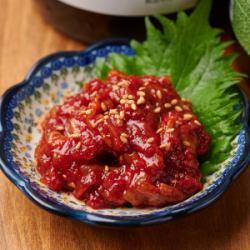 クリームチーズとチャンジャ和え