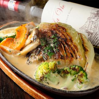 キャベツステーキと季節の野菜盛り