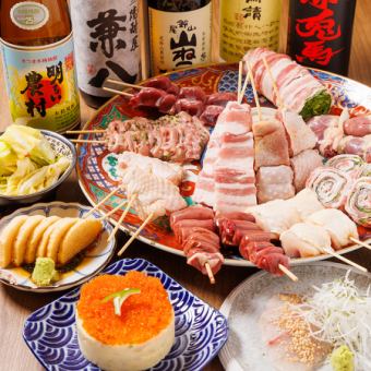 【2時間飲み放題付き！】国産地鶏の焼き鳥や土鍋かしわご飯を堪能♪全8品5000円(税込)