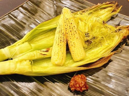 皮付きヤングコーン炭焼き