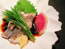 にしん刺しと芽葱の生姜醤油