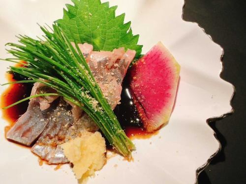 にしん刺しと芽葱の生姜醤油