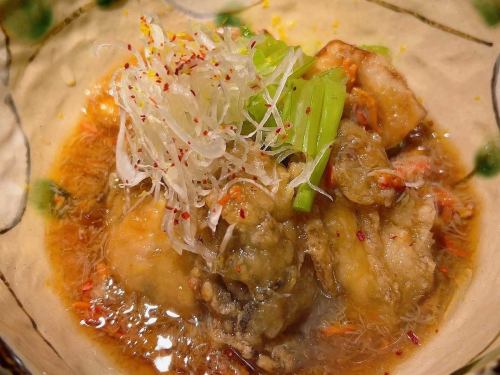 蟹肉酱炸牡蛎萝卜