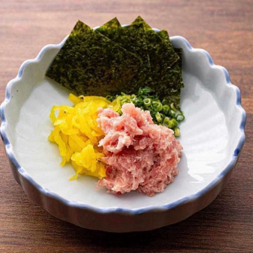 有明海藻和金枪鱼腩/生虾和海带酱