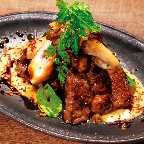 Beef short ribs in rich carbonara sauce