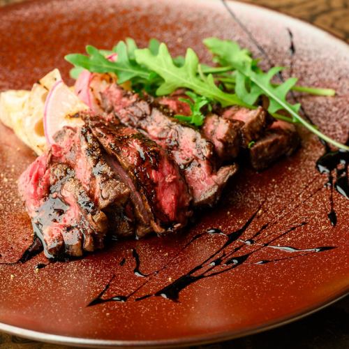 Straw-smoked beef rump steak