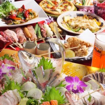 1日2組限定【月~木限定★平日コース】刺盛含む全6品＋スーパードライ含む120分[飲放]⇒5000円