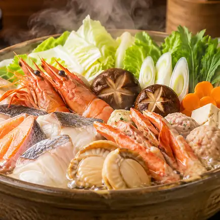 【3H飲放付】贅沢海鮮ちゃんこ鍋×鮪のカマ焼きや厳選鮮魚の逸品『蓮』全8品5320円⇒4500円
