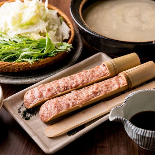 [Freshly-prepared chicken meatball hot pot course - rich white soup hot pot -] 11 dishes in total, 2.5 hours of all-you-can-drink included, 6,000 yen (tax included)