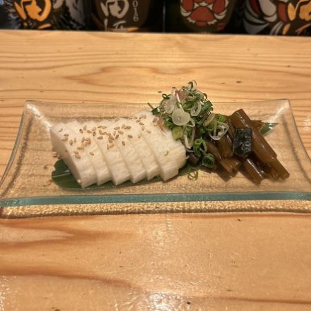 葉わさびと長芋のツンツン漬け