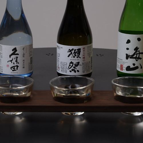 A comparison of three types of sake.