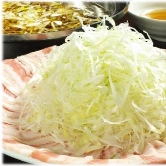 蔥豬肉涮鍋火鍋套餐+無限暢飲♪8道菜品合計5,000日圓（含稅）