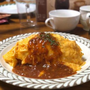 Omelette rice with demi-glace sauce (single item)