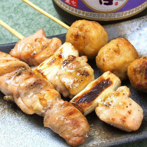 Our popular charcoal-grilled yakitori, chicken tataki, etc. Popular menu course 3,300 yen
