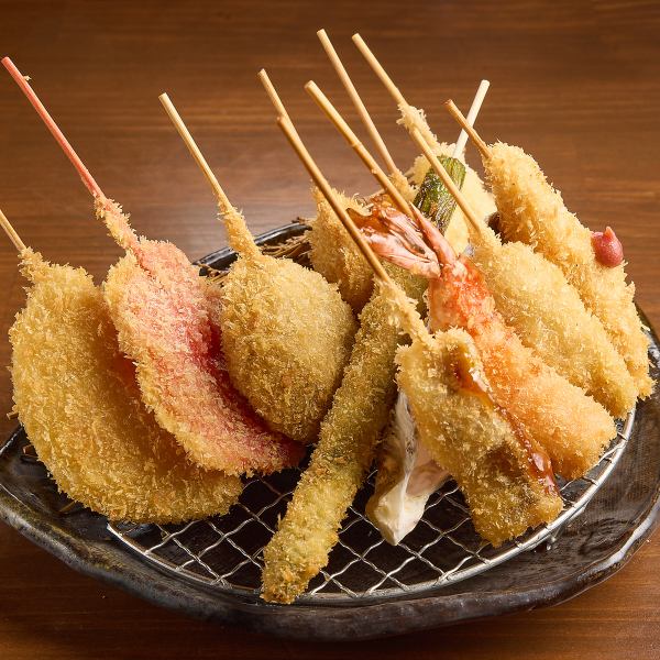 串カツだけど胸焼けしづらい！薄めのサクサク衣のこだわり串カツ♪