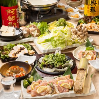 [2 hours all-you-can-drink included] Hot and steaming Mizutaki hotpot course with 11 varieties, 6,000 yen (tax included)