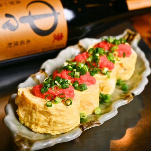 Other dishes besides horse meat include rolled eggs with plenty of mentaiko ♪