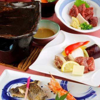 【熊本怀石料理】马生鱼片等当地美食和熊本县产食材等8种菜肴（不含饮料）⇒5,500日元（含税）