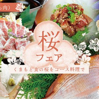 春の桜フェアー◆桜鯛・馬肉のしゃぶしゃぶ等（全8品＋110分飲み放題付。通常8500円⇒7000円）