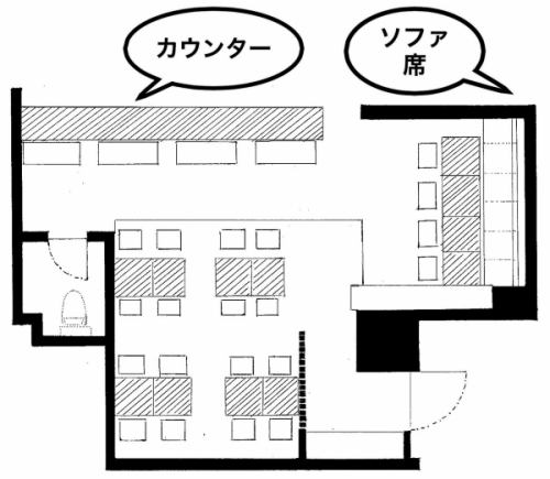 This is the floor plan of the store.It is a store that is easy to use for parties.