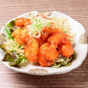 本格派の海老チリ