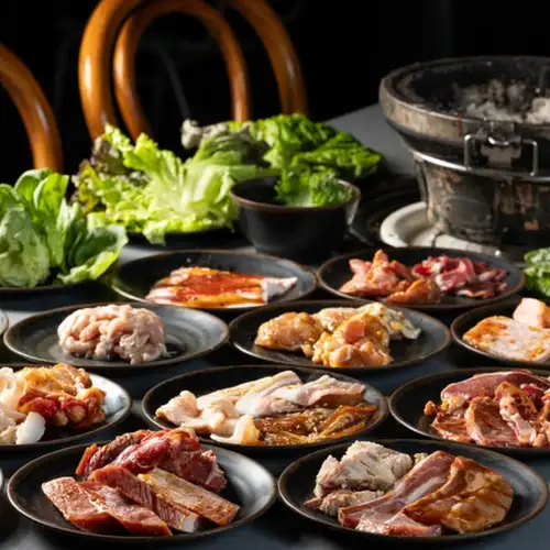 A wide variety of side dishes are available, including salads, curries, and desserts!
