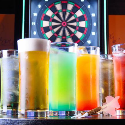 [For those who want to enjoy darts★] All-you-can-throw darts + 90-minute course with 80 types of drinks and all-you-can-drink for 3,200 yen