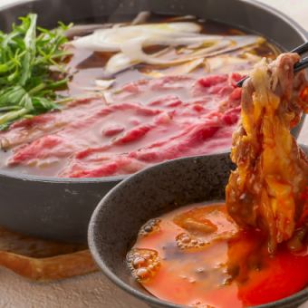 2時間飲み放題付【和牛すきしゃぶコース】6000円
