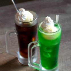 Melon Cream Soda and Cola Float
