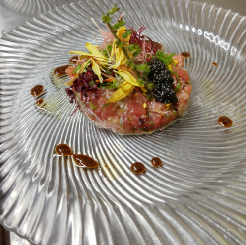 Wild fresh bluefin tuna tartare with Italian caviar