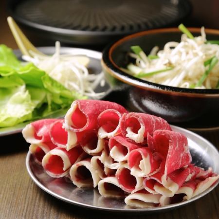 "Japanese Black Beef Chadol Bagi" (thinly sliced yakiniku) course with 120 minutes of all-you-can-drink (total of 9 dishes) 4750 yen ⇒ 4000 yen