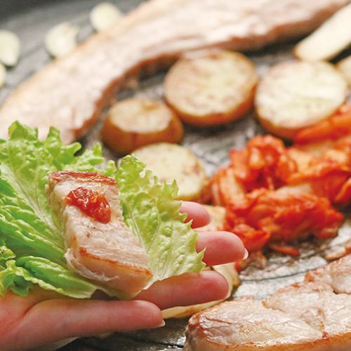 Authentic Korean taste! [Samgyeopsal] Rich in vegetables and healthy