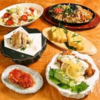 【夏宴会】手羽唐山椒風味と鶏かつレモンジュレ満喫コース♪＜飲み放題付＞4950円(税込)