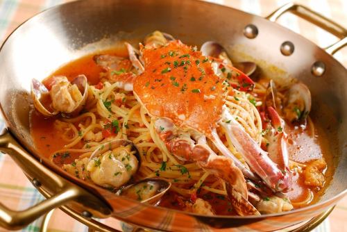 Watari crab soup pasta course