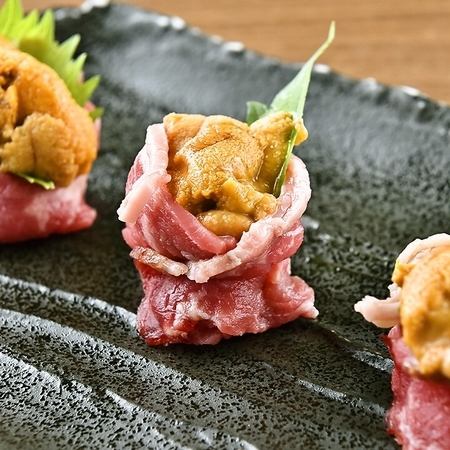 一口の幸せ　牛肉雲丹