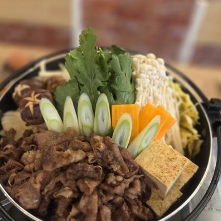 歓送迎会にちょうどいい2時間飲み放題付】牛すき焼き鍋◇6,800円(税込)