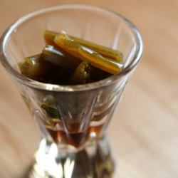 Wasabi leaves pickled in soy sauce