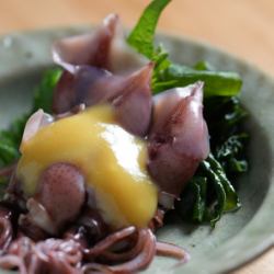 Firefly squid with vinegared miso (seasonal)